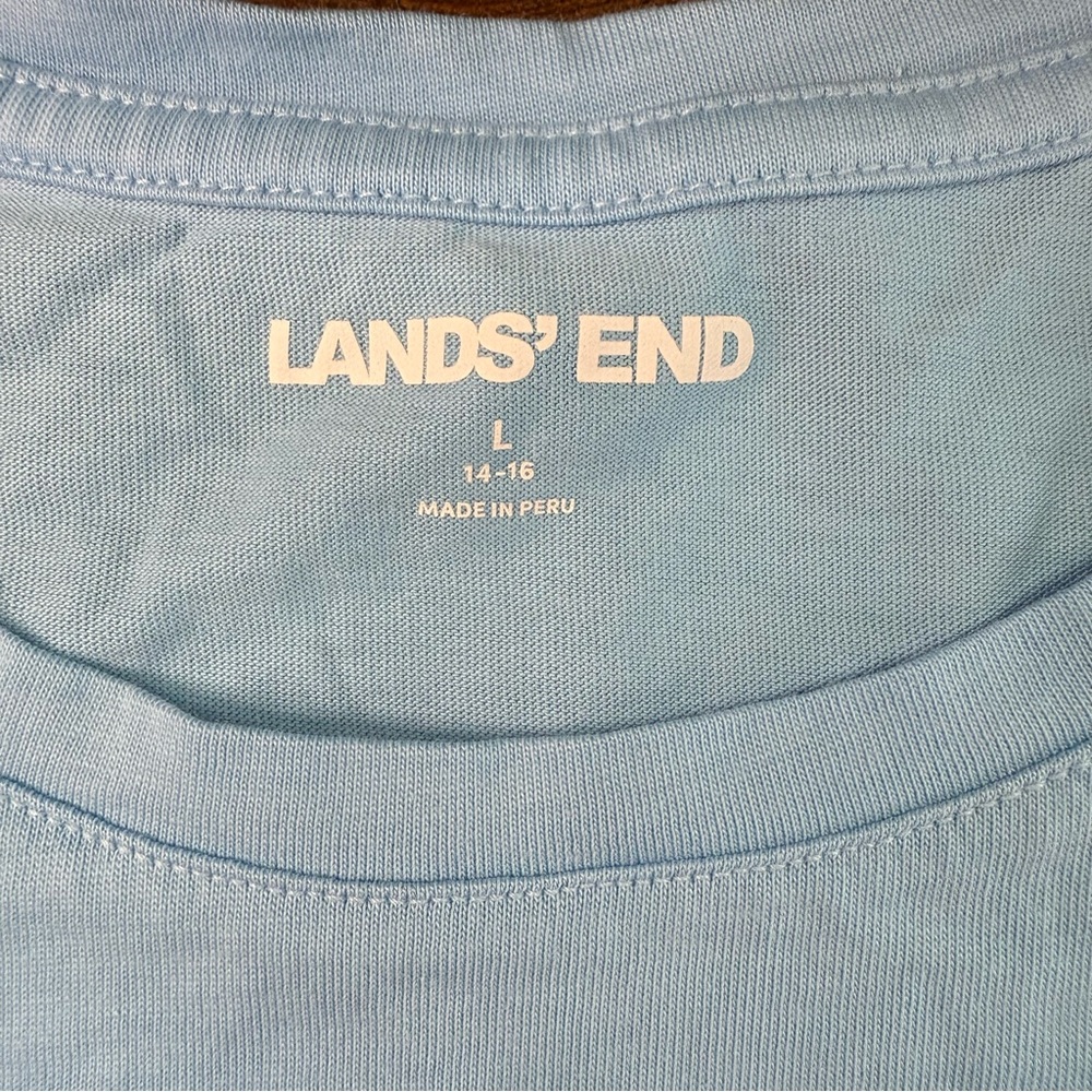 Lands' End Blue Floral Tees - 2 Shirts - Picture 8 of 9